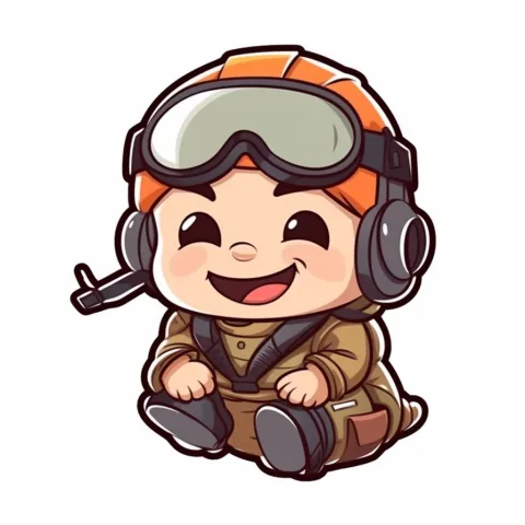 Baby-Pilot mit Fliegerbrille